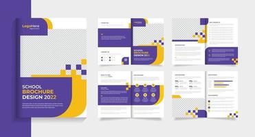 Creative school education brochure design template layout with abstract shapes for learning , teaching purpose vector