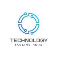O technology  logo design template vector