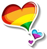 Rainbow heart in cartoon style vector