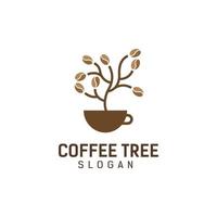 plantilla de diseño de logotipo de árbol de café vector