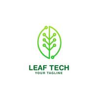 leaf tech logo design template