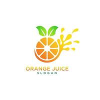 orange juice logo design template vector