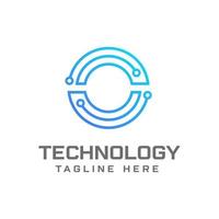 O technology  logo design template vector