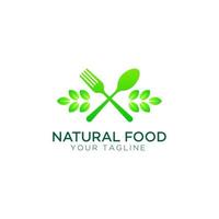 natural food logo design template vector