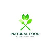 natural food logo design template vector