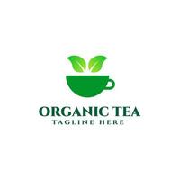 organic tea logo design template vector