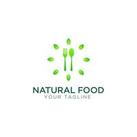 natural food logo design template vector