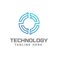 O technology  logo design template vector