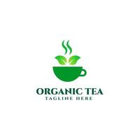 organic tea logo design template vector