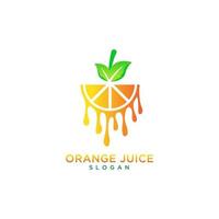 orange juice logo design template vector