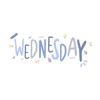 Awesome Wednesday Weekday Typography Doodle Vector