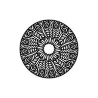 Impresionante pluma mandala decorativa curva circular vector