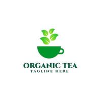 organic tea logo design template vector