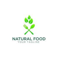 natural food logo design template vector