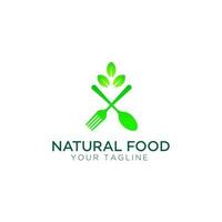 natural food logo design template vector