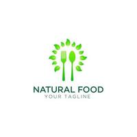 natural food logo design template vector