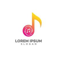 music logo design template vector