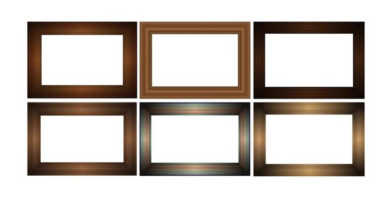 wooden photo frame vector