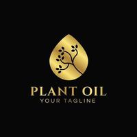 plant oil logo design template vector