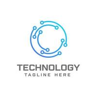 O technology  logo design template vector