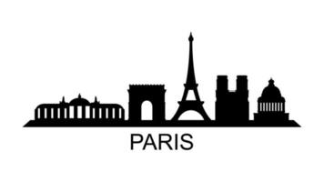 Paris skyline on a white background video