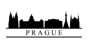 horizonte de Praga em um fundo branco