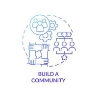 Build a community gradient concept concept icon. Small business boosting. Partnership and teamwork profit abstract idea thin line illustration. Vector isolated outline color drawing