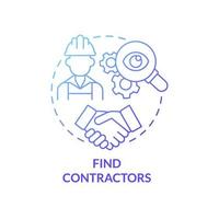 Find contractors gradient concept concept icon. Small business worker. Employment of staff to launch startup abstract idea thin line illustration. Vector isolated outline color drawing
