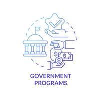 Government programs gradient concept concept icon. Small business development. Startup boosting assistance abstract idea thin line illustration. Vector isolated outline color drawing