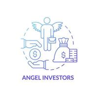 Angel investors financing concept icon. Small business support. Product startup launch private financing abstract idea thin line illustration. Vector isolated outline color drawing