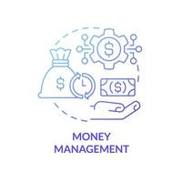Money management gradient concept concept icon. Small business budget. Financial planning at startup launching abstract idea thin line illustration. Vector isolated outline color drawing