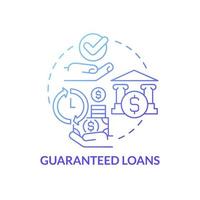 Guaranteed loans gradient concept concept icon. Small business growth. Startup development financial program abstract idea thin line illustration. Vector isolated outline color drawing