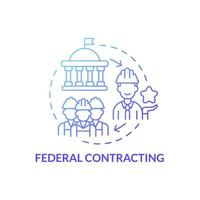 Federal contracting program concept icon. Startup launch support. Small business and government partnership abstract idea thin line illustration. Vector isolated outline color drawing