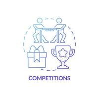 Competition blue gradient concept icon. Advertising campaign boosting customer engagement. Marketing strategy abstract idea thin line illustration. Vector isolated outline color drawing