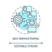 Self-service portal blue concept icon. Public information database. Technical support service abstract idea thin line illustration. Vector isolated outline color drawing. Editable stroke