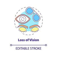 Loss of vision concept icon. One of major side effects and risks after lasik eye surgery abstract idea thin line illustration. Vector isolated outline color drawing. Editable stroke