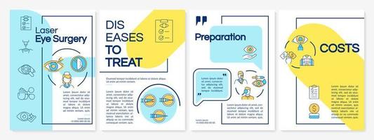 Laser operation for eyesight brochure template. Preparation process. Flyer, booklet, leaflet print, cover design with linear icons. Vector layouts for presentation, annual reports, advertisement pages