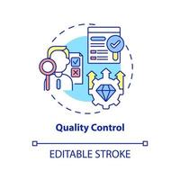 Quality control concept icon. Monitoring production. Inspection of goods. Operations managment abstract idea thin line illustration. Vector isolated outline color drawing. Editable stroke