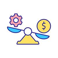 Financial operation evalution RGB color icon. Business model for generating income. Revenue earning startegy. Enterprise financial performance. Isolated vector illustration. Simple filled line drawing