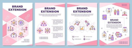 Brand extension brochure template. Expanding company. Flyer, booklet, leaflet print, cover design with linear icons. Vector layouts for presentation, annual reports, advertisement pages