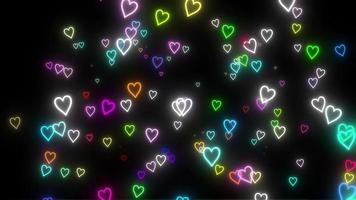 vídeo de fundo com marcas de coração coloridas
