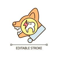 Periodontal disease RGB color icon. Gum periodontitis. Mouth tissues infection. Teeth illness. Bacteria caused disease. Isolated vector illustration. Simple filled line drawing. Editable stroke