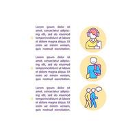 Teenagers mental health concept line icons with text. PPT page vector template with copy space. Brochure, magazine, newsletter design element. Bringing up adolescent linear illustrations on white