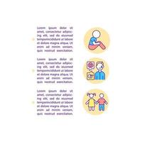 Socialization struggles concept line icons with text. PPT page vector template with copy space. Brochure, magazine, newsletter design element. Prevent problem linear illustrations on white