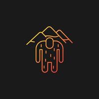 Yeti gradient vector icon for dark theme. Mysterious ape-like creature. Nepali folklore. Abominable snowman. Thin line color symbol. Modern style pictogram. Vector isolated outline drawing