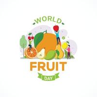 Ilustración de vector de celebración de banner de día mundial de la fruta