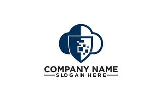 Digital Shield Tech Logo Design Template. Technology Logo Vector