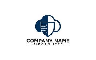 Digital Shield Tech Logo Design Template. Technology Logo Vector