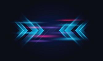 Modern abstract high-speed movement. Colorful dynamic arrows motion on blue background. Movement technology pattern for banner or poster design background concept. vector