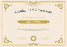 professional certificate for appreciation and achievement with retro style design vector
